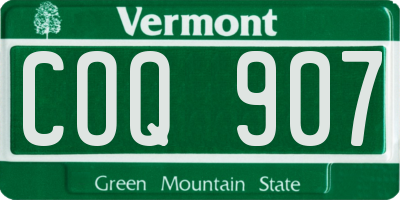 VT license plate COQ907
