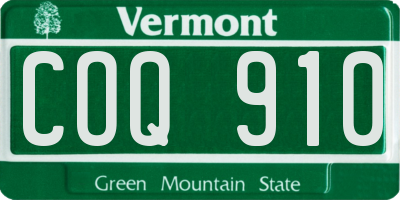 VT license plate COQ910