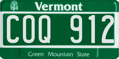 VT license plate COQ912
