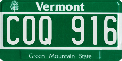 VT license plate COQ916