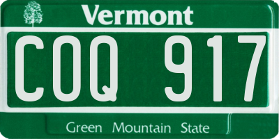 VT license plate COQ917