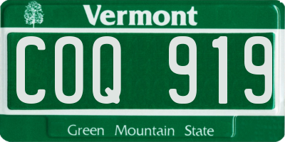 VT license plate COQ919