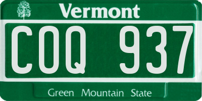 VT license plate COQ937
