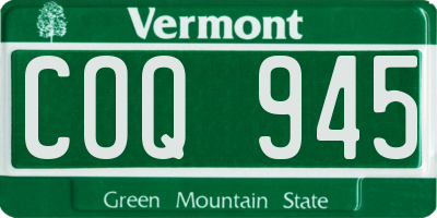 VT license plate COQ945