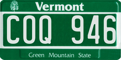 VT license plate COQ946
