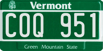 VT license plate COQ951