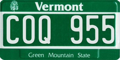 VT license plate COQ955