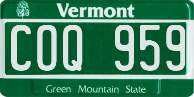 VT license plate COQ959