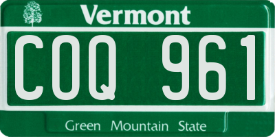 VT license plate COQ961