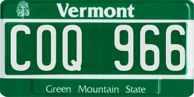 VT license plate COQ966