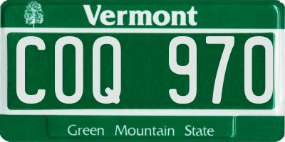VT license plate COQ970