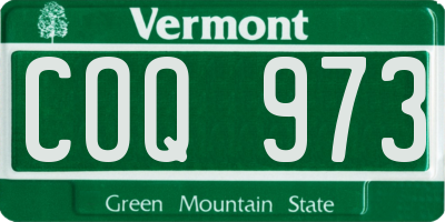 VT license plate COQ973