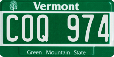 VT license plate COQ974