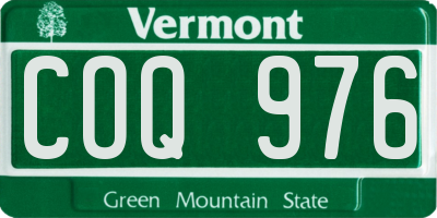 VT license plate COQ976