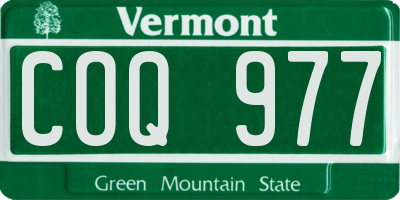 VT license plate COQ977