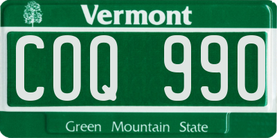 VT license plate COQ990