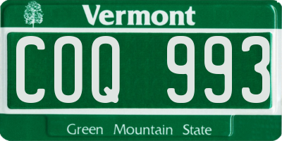 VT license plate COQ993