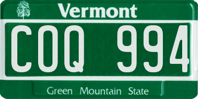 VT license plate COQ994