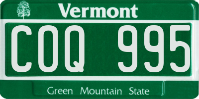 VT license plate COQ995