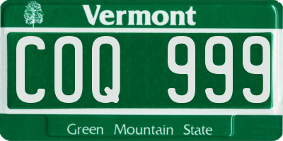 VT license plate COQ999