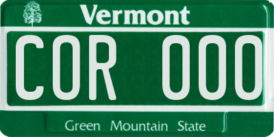 VT license plate COR000