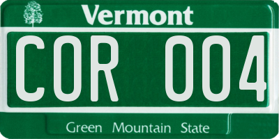 VT license plate COR004