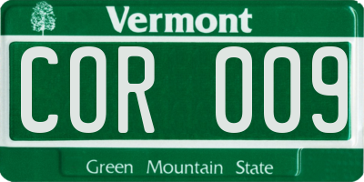 VT license plate COR009