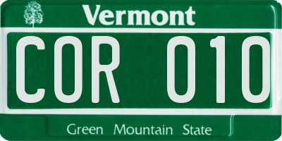 VT license plate COR010