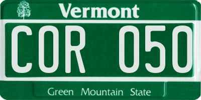 VT license plate COR050