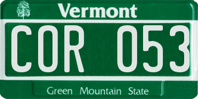 VT license plate COR053