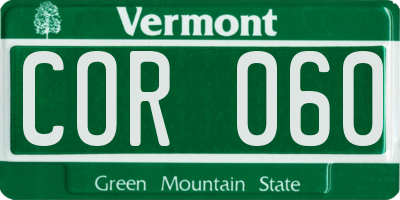 VT license plate COR060