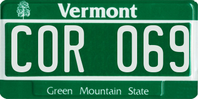 VT license plate COR069