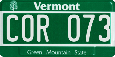 VT license plate COR073