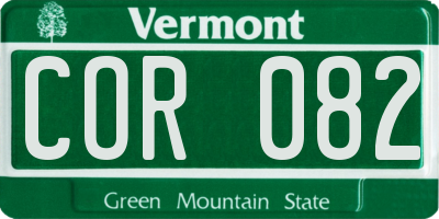VT license plate COR082