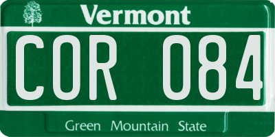 VT license plate COR084