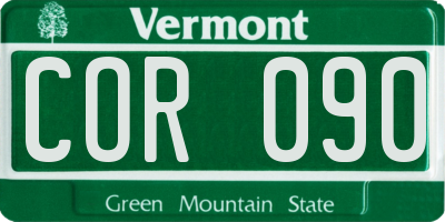 VT license plate COR090