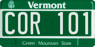 VT license plate COR101