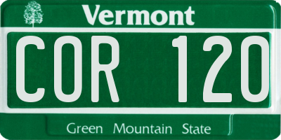 VT license plate COR120
