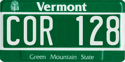 VT license plate COR128
