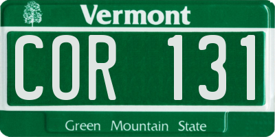 VT license plate COR131