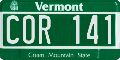VT license plate COR141