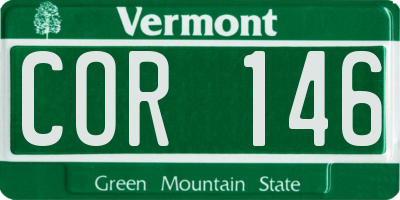 VT license plate COR146
