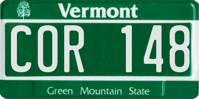 VT license plate COR148