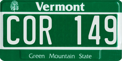 VT license plate COR149