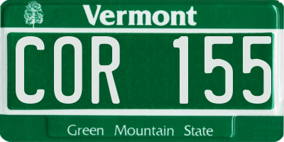 VT license plate COR155