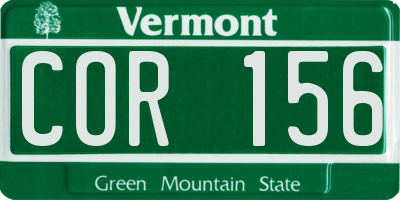 VT license plate COR156