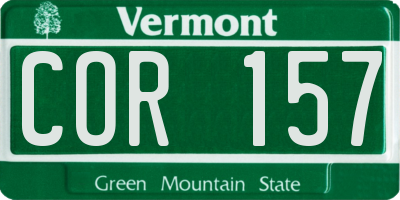 VT license plate COR157