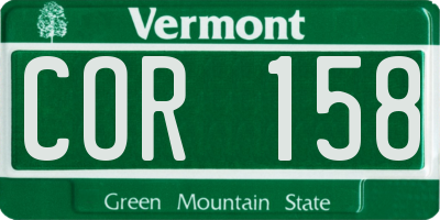 VT license plate COR158