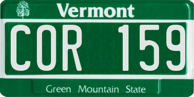 VT license plate COR159