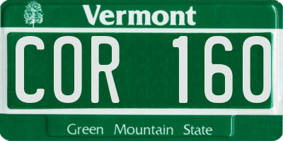 VT license plate COR160